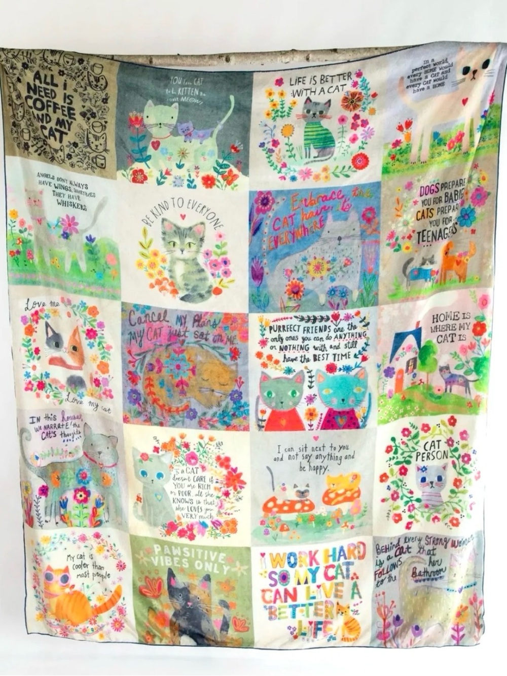 NWT Natural Life XL Cat Chirps Blanket Throw 65in x 75in - Picture 8 of 9